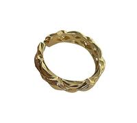UncleS Elegante juego de anillos de oro y plata para mujer, chapados en oro de 14 quilates con circonita, multiusos, para varias ocasiones, uso casual, anillos de joyería de moda, talla única, como se