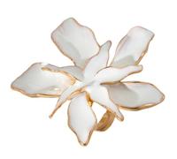 UncleS Elegantes anillos abiertos ajustables con perlas grandes, diseño de flores, para bodas, fiestas, cumpleaños, regalo de boda, talla única, como se describe, como se describe