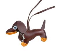 UncleS Fashionable Puppy Keychain Pendant Adorable Sausage Dog Keyring PU Leather Keychain Accessory for Fashion Lovers Cute Puppy Bag Charm