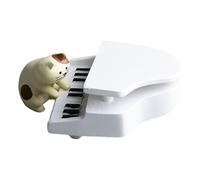 UncleS Figuras en miniatura de gatos y piano, resinas de dibujos animados, juego de estatuas de pianista para salpicadero de coche y decoración de escritorio de oficina en casa, figuras de resinas