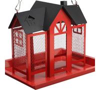 UncleS Heavy Duty Outdoor Bird Feeder Squirrel Proof Design Wide Roof Large Tray Metal Hanging for Wild Birds Hanging Outdoor Bird Feeder