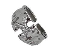 UncleS Juego de 3 anillos ajustables de apertura con textura de aleación para los amantes de la moda, uso casual