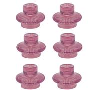 UncleS Juego de 6 tiras de uso dobles con flores de vela de cristal rayado jarrones para elegantes candelabros de vidrio decorativo casas decoraciones multifuncionales
