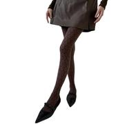 UncleS Medias estampadas florales oscuras vintage para mujer, medias estéticas opacas para , medias de avaricia, leggings de cintura alta, marrón, Talla única