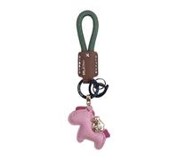 UncleS Moda Cuero Llaveros Caballo Colgante Llavero Mochila Colgante Uso Diario, Cowhi Flocked Cowhi, dark pink pony
