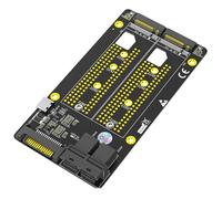 UncleS NVME HDDs - Adaptador de dos llaves NVME M a dos placas elevadoras SFF-8643 con fuente de alimentación SATA tipo C 2230 2242 2260 80