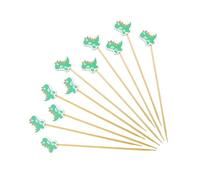 UncleS Paquete De 100 Brochetas De Comida con Temática De Dinosaurios Palitos De Bebida De Madera De 12 Cm Suministros Decorativos para Fiestas para Eventos Brochetas De Comida De Madera Desechables