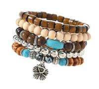 UncleS Pulsera Bohemia De Cuentas Natural con Acento para Mujeres Estilos Joyería Accesorios Muñeca Pulsera con Dijes Amor Hecha A Mano
