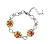 UncleS Pulsera Con Dijes De Pintura Óleo Artística Cadena Ajustable De Acero Inoxidable Accesorio De Cadena De Muñeca Elegante Inspirado En La Vendimia Pulsera Impermeable Retro Francesa De Lujo