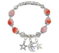UncleS Pulsera Única De Y Estrella con Cuentas Vidrio Craqueladas Brazalete Cadena Mano con Coloridas para Amantes Los Accesorios Elegantes Coloridas