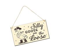 UncleS Reloj Caprichoso Gansos De Jardín Madera con Diseño Divertido Marcador Porche Madera