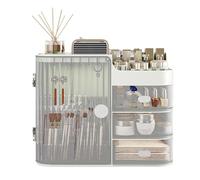 UncleS Soporte para Cosméticos Organizador De Joyas Gran Capacidad Caja Almacenamiento Brochas Maquillaje Y Lápices Labiales Estante Productos Cuidado La Piel Caja