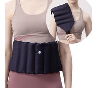 uncn Cojín grande de huesos de cereza con correa ajustable, almohadilla térmica resistente para microondas de 19 x 78 cm, tela de algodón para microondas, para espalda, cuello, hombros