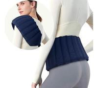 UNCN - Cojín térmico para espalda (78 x 19 cm, con tirantes ajustables, lavanda y plantas beneficiosas, tejido de algodón ignífugo (azul)