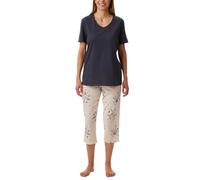 Uncover by Schiesser Conjunto de Pijama para Mujer Uncover by Schiesser, Camiseta de Manga Corta con Pantalones Largos de 3/4, Conjunto de Pijama (1 Unidad), Gris Azul_177166, 38