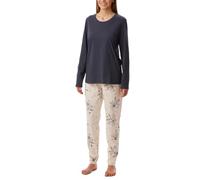 Uncover by Schiesser Conjunto de Pijama para Mujer Uncover by Schiesser, Camiseta de Manga Larga con Pantalones Largos para Dormir, Conjunto de Pijama (1 Unidad), Gris Azul_177167, 44