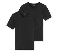 Uncover by Schiesser Pack de 2 Camisetas con Cuello en V Ropa Interior, Negro, M para Hombre