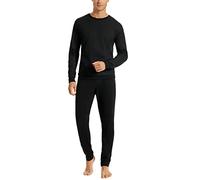 Uncover by Schiesser Schlafanzug Lang, Pijama Largo Hombre, Schwarz, 50
