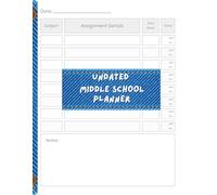 Undated middle school planner: Undated Assignment Journal Notebook for Middle, High School and College | 8.5x11 | 120 pages | 2025-2026 Academic Calendar