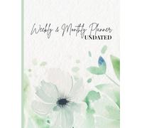 Undated Weekly & Monthly Planner with To-Do List, Goal Setter, and Habit Tracker - Vintage Cover Design Green Floral: All-in-One Life Organizer Notebook for Work, School & Home (8.5 x 11'')
