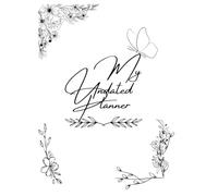 Undated Weekly Planner- Simplicity themed, flowers, floral, serenity, black & white