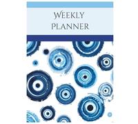 Undated Weekly Planner - Weekly Goals Notebook with Hardcover Turkish eyes, Nazar, lucky charm, amulet. To do list, priorities, notes, habit tracker: Simple Design for productivity - 8.25" x 11"