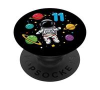 Undécimo cumpleaños Astronauta Planetas 11 Lindo Espacio Adorable PopSockets PopGrip Adhesivo