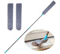 Under Appliance - Cepillo de limpieza de polvo de microfibra con poste extensible (31.5 a 47.6 pulgadas), limpiador de polvo retráctil, flexible, extraíble, lavable, para sofá, cama, parte inferior de