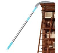 Under Appliance Duster - Herramienta de limpieza de mango largo, diseño de cepillo plano y fino, longitud ajustable + mango ligero, material de microfibra duradero, para muebles de paredes de suelo y