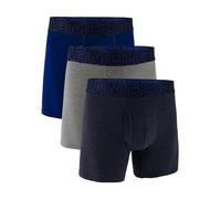 Under Armour 3-Pack Performance Cotton Boxer Brief, 6" Inseam, All-Day Comfort & Ultra-Soft Ropa Interior de Hombres, Midnight Navy-Core, S (Pack de 3)