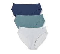 Under Armour 3-Pack Pure Stretch No Show Bikini Underwear, All-Day Comfort & Ultra-Soft Fit Estilo Ropa Interior, Halo Grey, M (Pack de 3) Mujeres