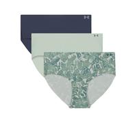 Under Armour 3-Pack Pure Stretch No Show Hipster Underwear, All-Day Comfort & Ultra-Soft Fit Ropa Interior, Gris, L Mujeres