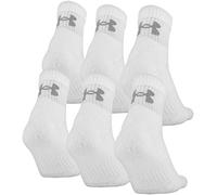 Under Armour Adult Training Cotton Quarter Socks, 6-Pairs, White 2, Shoe Size: Mens 9-12.5, Womens 11-13