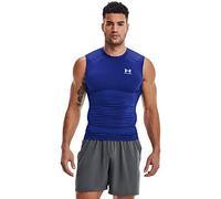 Under Armour Armour Heatgear - Camiseta de compresión sin Mangas para Hombre, Azul Rey (400)/Blanco, Large