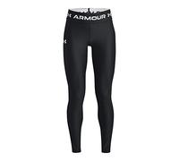 Under Armour Armour Legging Mallas térmicas de deporte para niña, cómodos leggings deportivos con forma de compresión, color negro/blanco