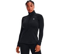 Under Armour CG Authentics 1/2 Zip Manga Larga térmica de Secado rápido Que capilariza el Sudor, Camiseta de Mujer ultracálida con Media Cremallera, Blanco y Negro, L