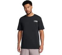 Under Armour Basketball Logo Court Short Sleeve T-Shirt Camiseta, Negro/Gris Tetra/Blanco, L para Hombre