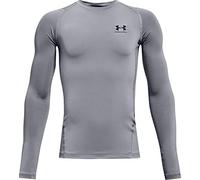 Under Armour boys HeatGear Armour Long-Sleeve T-Shirt , Steel (035)/Black , Youth Small