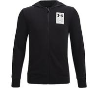 Under Armour Boys' Rival Terry Full-Zip Hoodie , Black (001)/White , Youth Medium