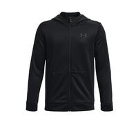 Under Armour Boys' Standard ArmourFleece Full Zip Hoodie, (001) Black / / Black, Youth Small