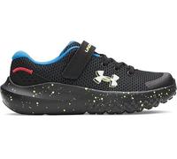Under Armour Boy's UA BPS Surge 4 AC Running Shoe, Black High Vis Yellow White, 10.5 UK Child