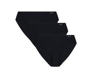 Under Armour - Braguitas de bikini Pure Stretch invisibles para mujer, paquete de 3, Negro, Large