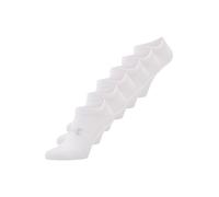 Under Armour UA Essential No Show 6pk Calcetines invisibles unisex, calcetines transpirables con tecnología antiolor, color blanco/blanco/gris halo