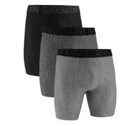 Under Armour Calzoncillos Tipo bóxer Performance Tech de Pierna Larga para Hombre, Entrepierna de 9 Pulgadas, Comodidad Durante Todo el día, Acero Jaspeado, Paquete de 3, XXX-Large