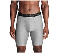 Under Armour Calzoncillos tipo bóxer Performance Tech de pierna larga para hombre, entrepierna de 9 pulgadas, comodidad durante todo el día, Acero jaspeado, paquete de 3, Large