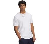 Under Armour Camiseta con Logotipo apilado para Hombre, Blanco y Negro, S