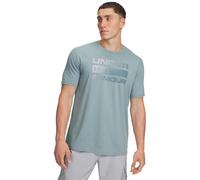 Under Armour - Camiseta de Charged Cotton® de Manga Corta para Hombre, de Secado rápido con Logotipo, para Deportes y Uso Casual, Color Azul (Jasper Blue/Serpentine), XL