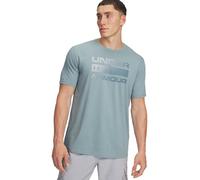 Under Armour - Camiseta de Charged Cotton® de Manga Corta para Hombre, de Secado rápido con Logotipo, para Deportes y Uso Casual, Color Azul Jasper Blue/Serpentine, MD
