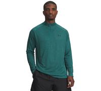 UNDER ARMOUR Camiseta de fitness para hombre UA Tech™ Textured ½ Zip verde oscuro | L
