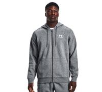 Sudadera de tenis para hombre Under Armour Men's UA Essential Fleece Full-Zip Hoodie - pitch gray medium heather/white L
